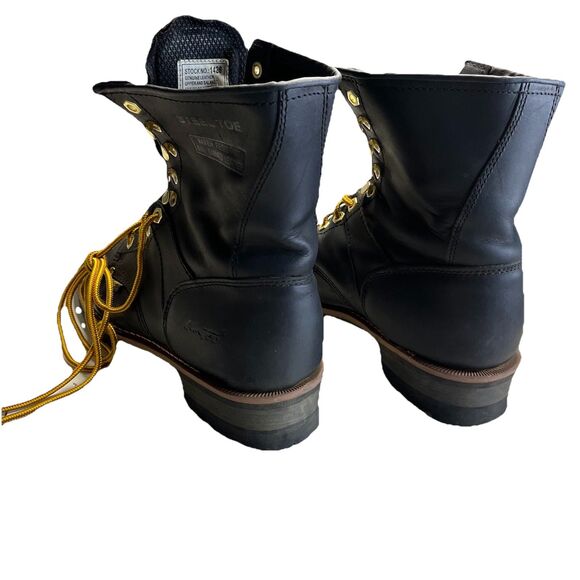 AdTech Men Black Leather Work Boots Stock No 1428 Steel Toe Size 13M Industrial main image 10